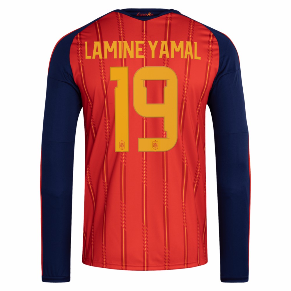 Lamine Yamal Spain National Team 2026 Home Replica Long Sleeve Jersey Red - Adidas for sale