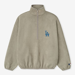 Los Angeles Dodgers Fear of God x MLB Unisex Modern Suede Half-Zip Jacket - Gray - MLB Online