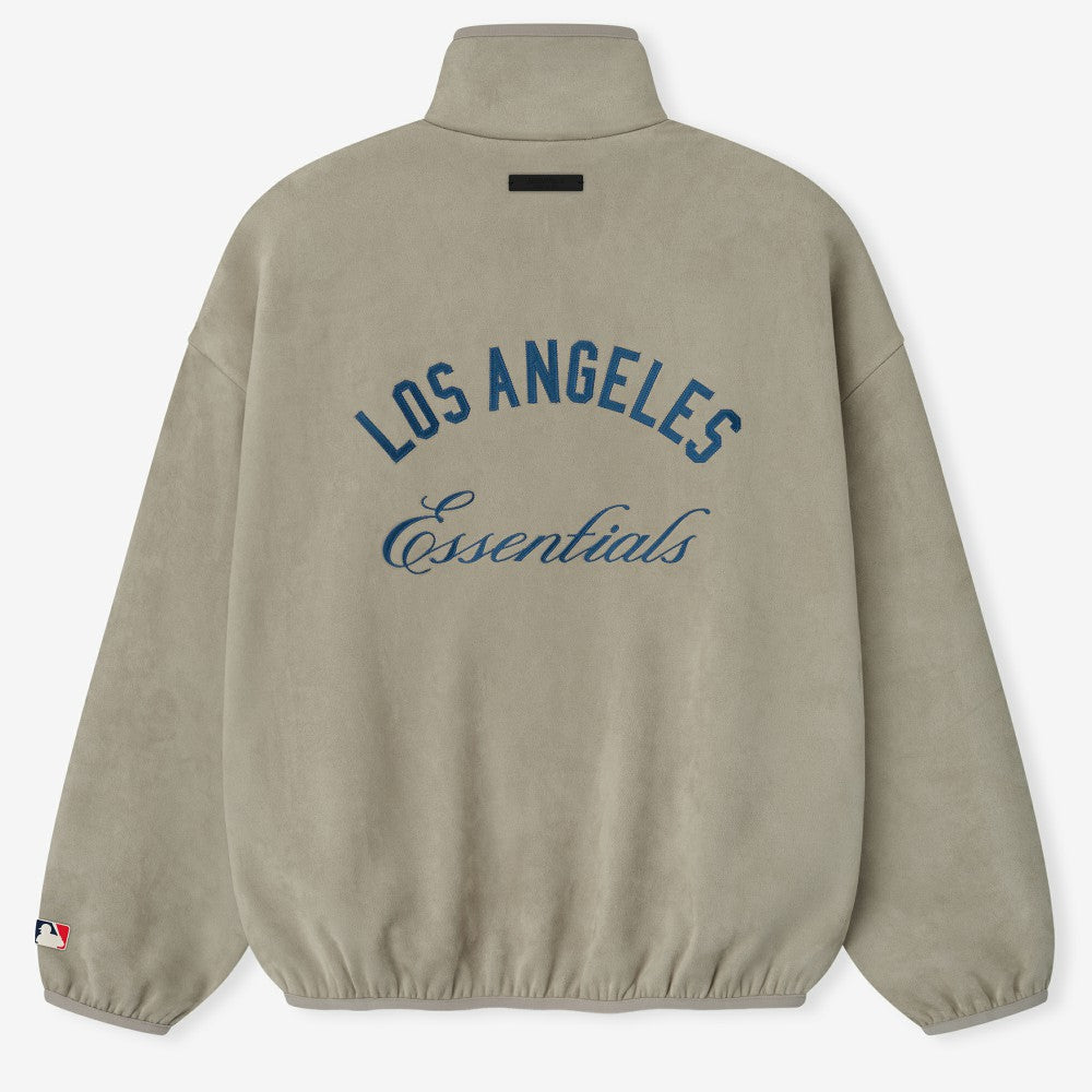 Los Angeles Dodgers Fear of God x MLB Unisex Modern Suede Half-Zip Jacket - Gray - MLB Online