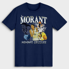 Ja Morant Memphis Grizzlies Player Collage T-Shirt Navy
