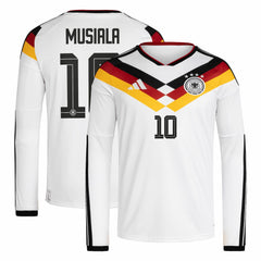 Jamal Musiala Germany National Team 2026 Home Replica Long Sleeve Jersey White - Adidas Discount