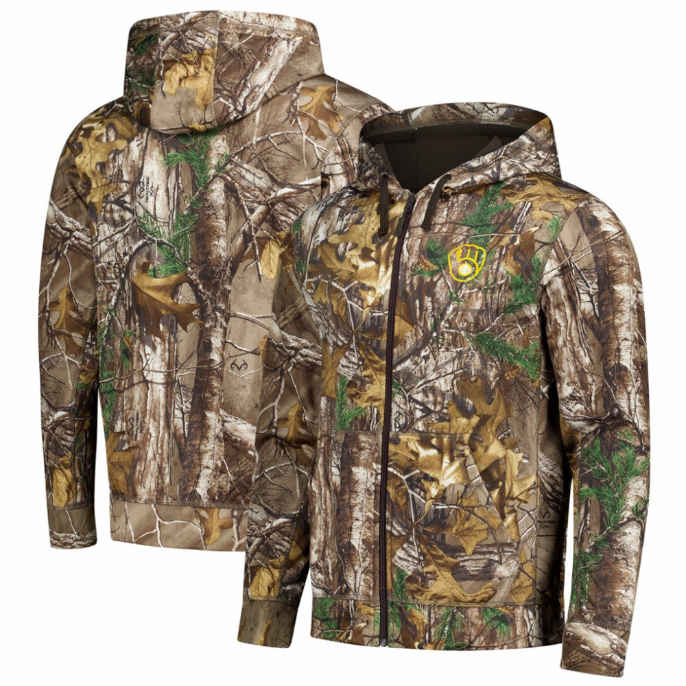 Milwaukee Brewers Dunbrooke Trophy Realtree Full-Zip Hoodie - Camo - MLB Online