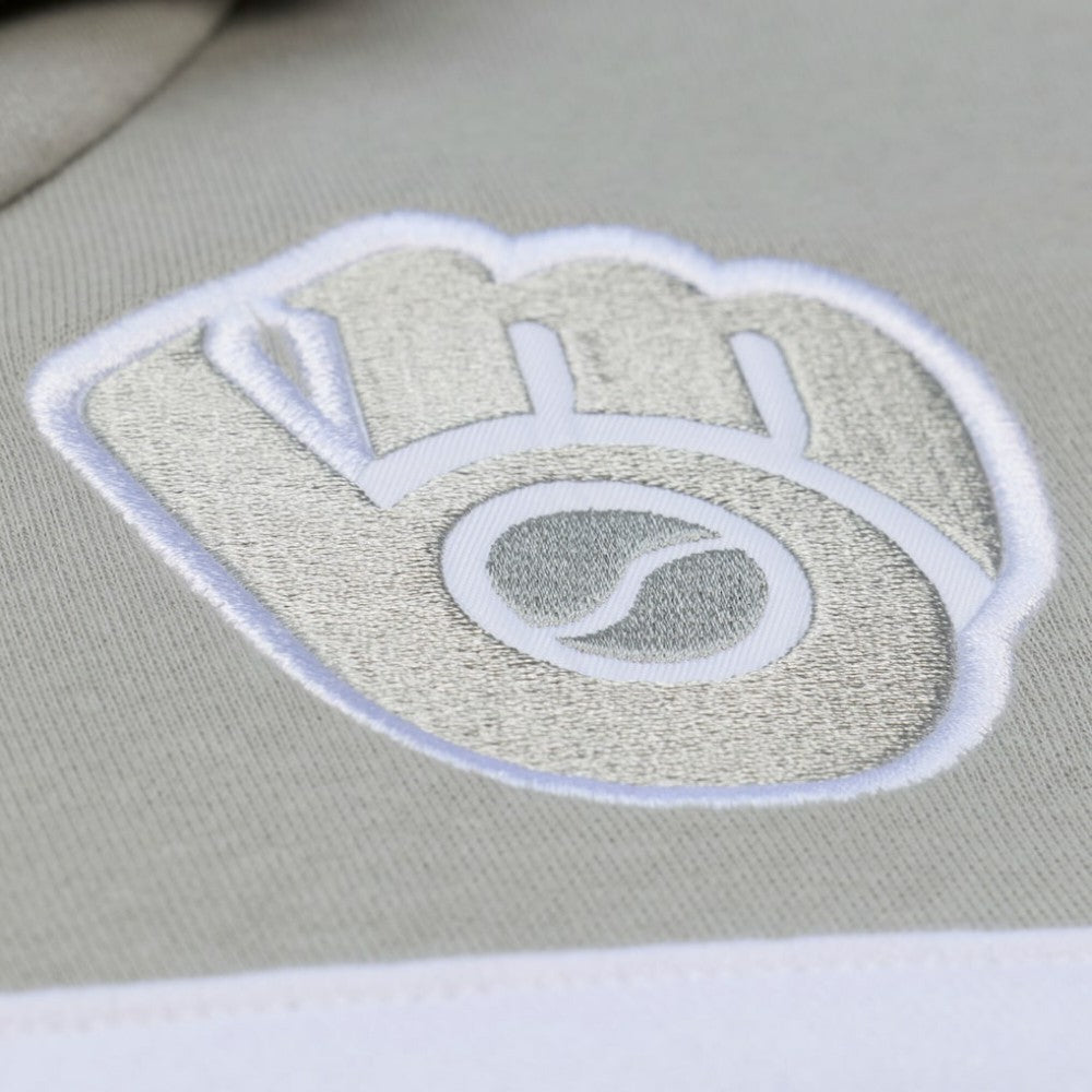 Milwaukee Brewers Mitchell & Ness Cooperstown Collection Thunderstorm Head Coach Hoodie - Gray - Mitchell & Ness Online