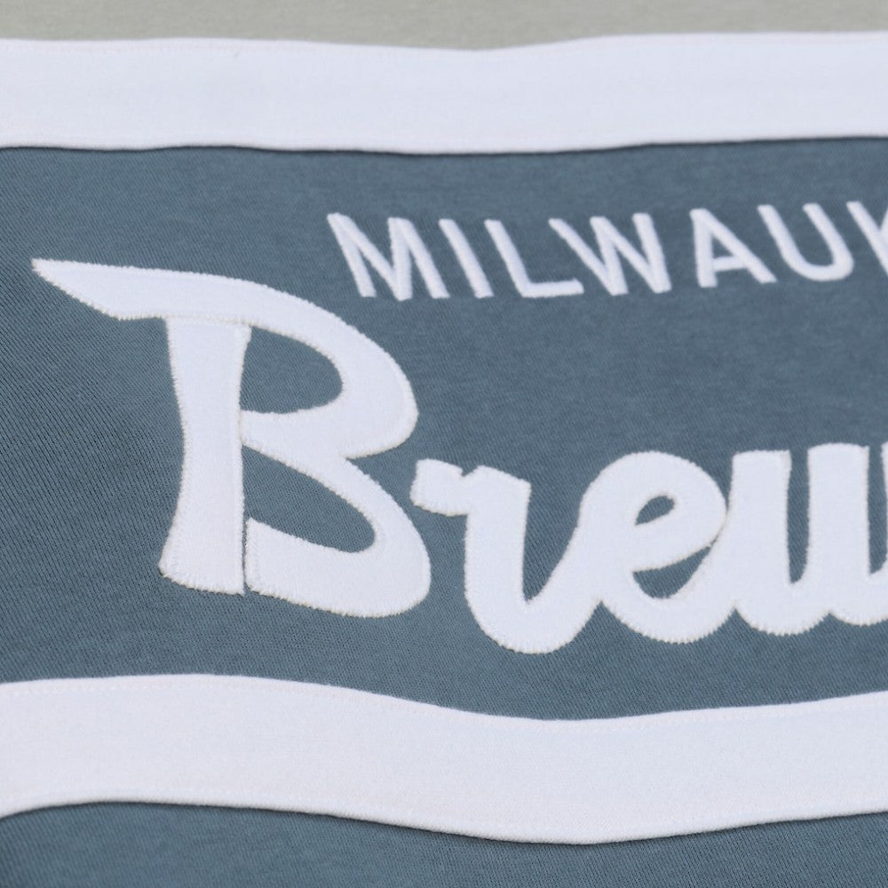 Milwaukee Brewers Mitchell & Ness Cooperstown Collection Thunderstorm Head Coach Hoodie - Gray - Mitchell & Ness Online