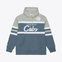 Chicago Cubs Mitchell & Ness Cooperstown Collection Thunderstorm Head Coach Hoodie - Gray - Mitchell & Ness on Sale