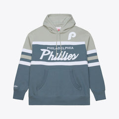 Philadelphia Phillies Mitchell & Ness Cooperstown Collection Thunderstorm Head Coach Hoodie - Gray - Mitchell & Ness Sale