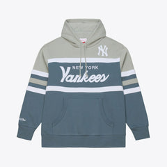 New York Yankees Mitchell & Ness Cooperstown Collection Thunderstorm Head Coach Hoodie - Gray - Mitchell & Ness on Sale