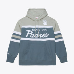 San Diego Padres Mitchell & Ness Cooperstown Collection Thunderstorm Head Coach Hoodie - Gray - Mitchell & Ness Sale