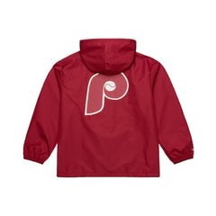 Philadelphia Phillies Mitchell & Ness Full-Snap Hooded Coaches Jacket - Red - Mitchell & Ness Online