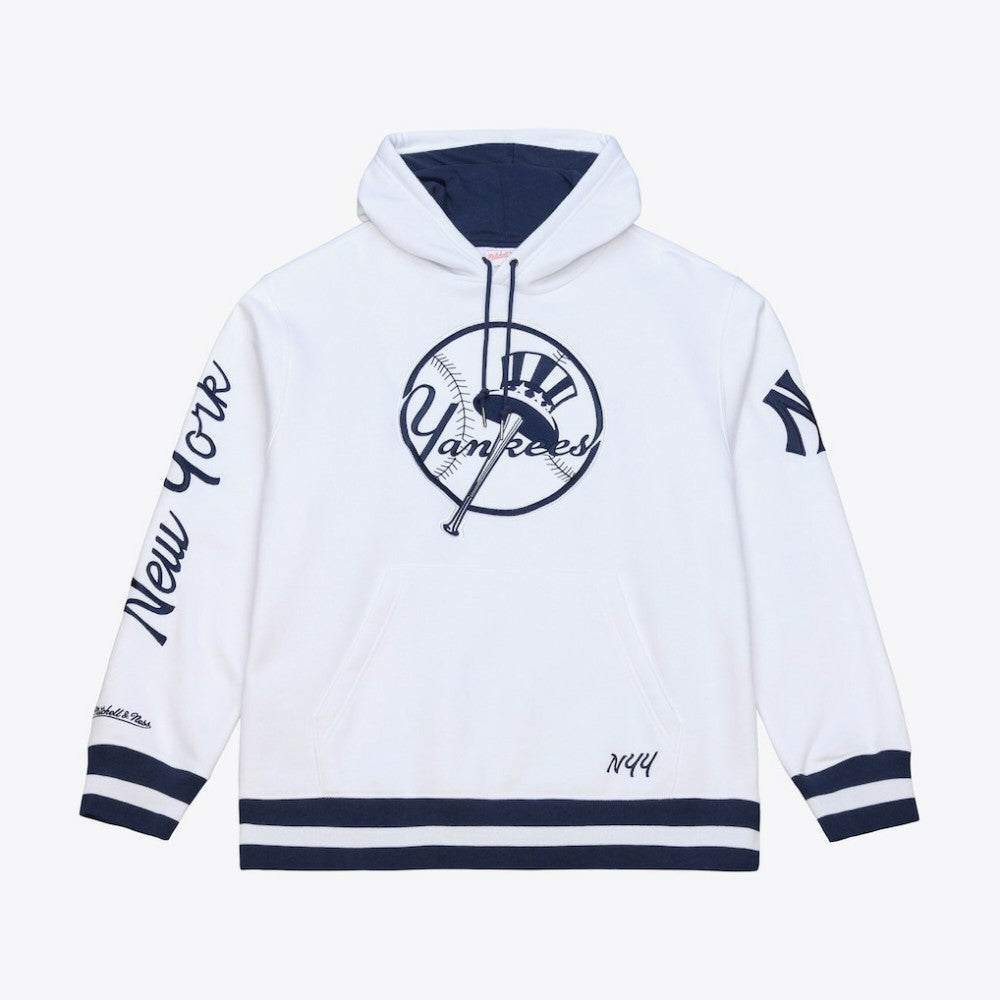 New York Yankees Mitchell & Ness Cooperstown Collection Fleece Hoodie - White - Mitchell & Ness Lifestyle