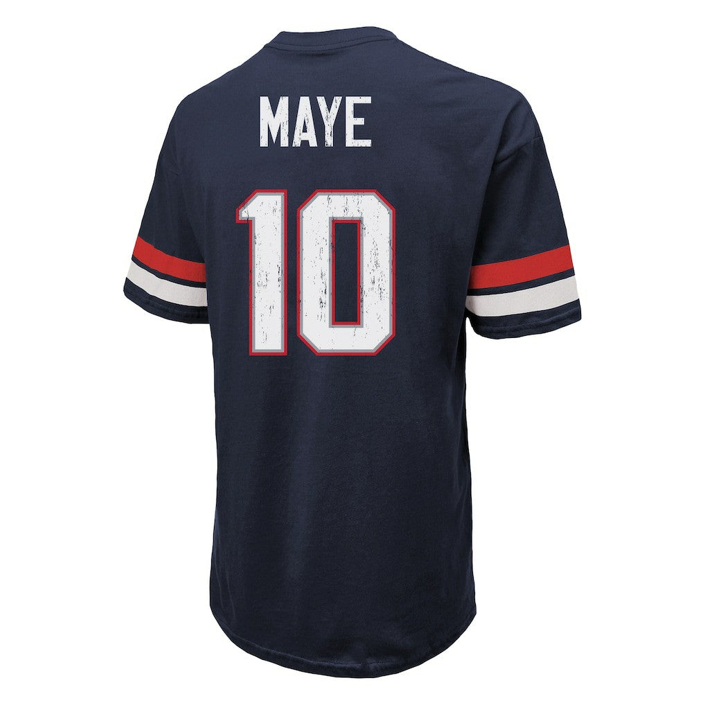 Drake Maye New England Patriots Majestic Threads Oversized T-Shirt Navy