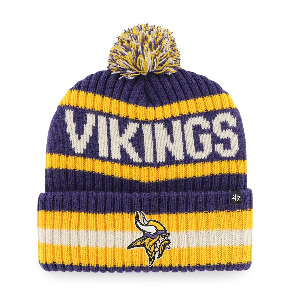 47 brand Minnesota Vikings '47 Bering Cuffed Knit Hat with Pom Purple