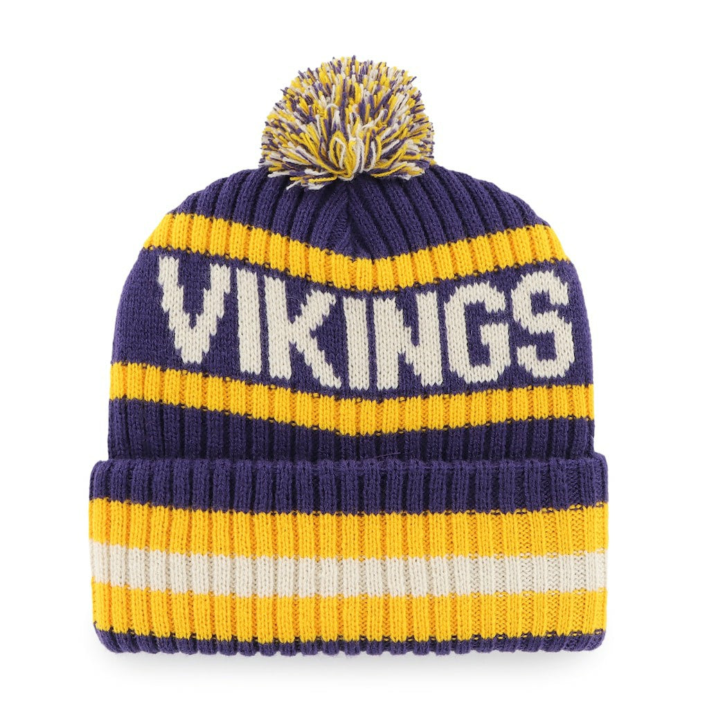 47 brand Minnesota Vikings '47 Bering Cuffed Knit Hat with Pom Purple
