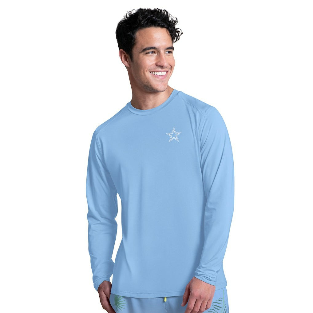Dallas Cowboys Margaritaville Life's A Beach Long Sleeve Rashguard Light Blue