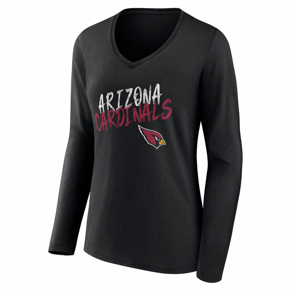 Arizona Cardinals Women's Hustle Long Sleeve V-Neck T-Shirt Black