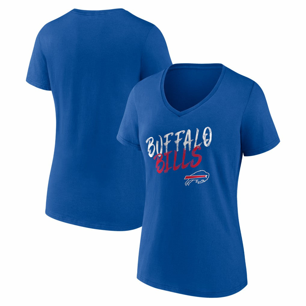 Buffalo Bills Women's Hustle V-Neck T-Shirt Royal