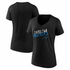 Carolina Panthers Women's Hustle V-Neck T-Shirt Black