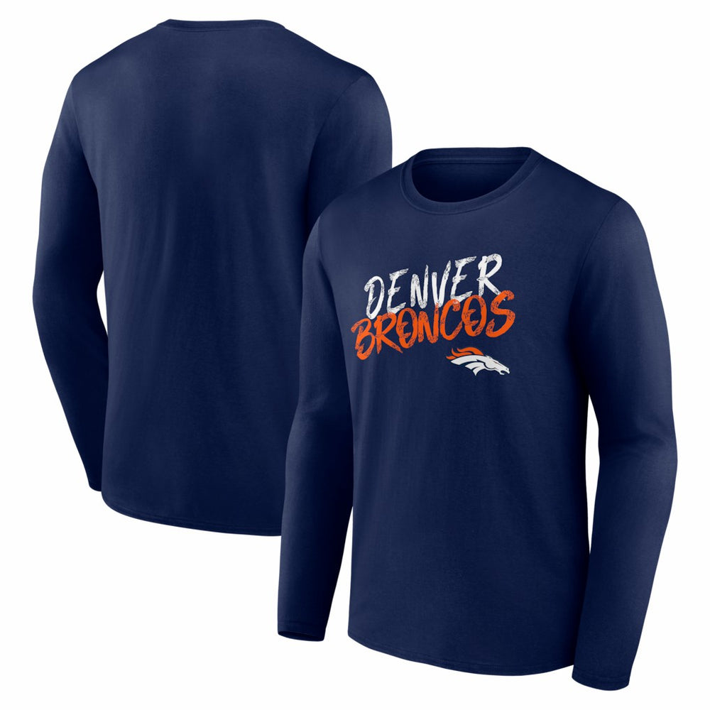 Denver Broncos Hustle Long Sleeve T-Shirt Navy