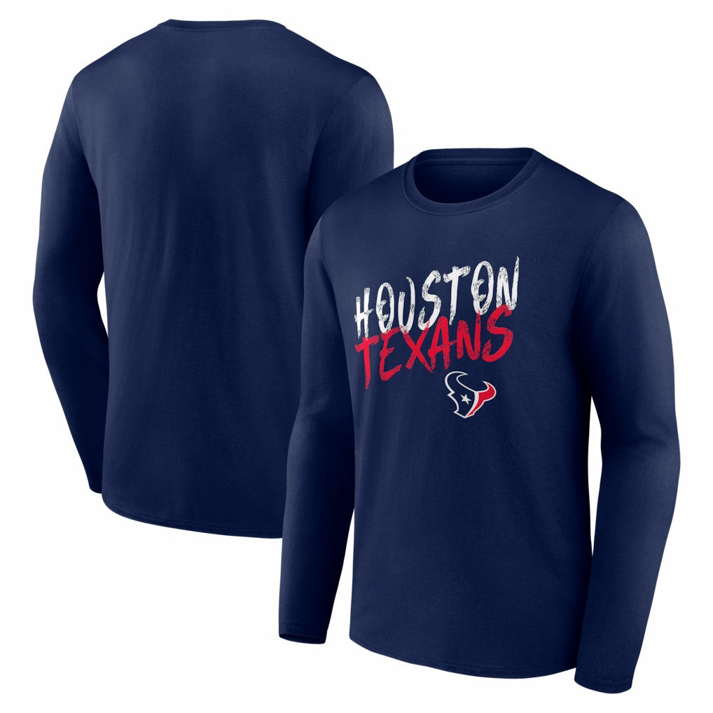 Houston Texans Hustle Long Sleeve T-Shirt Navy