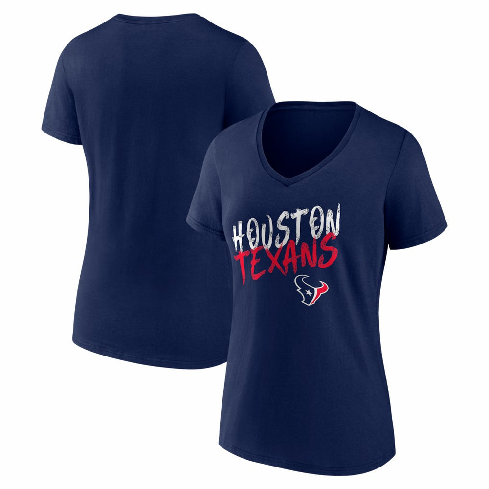 Houston Texans Women's Hustle V-Neck T-Shirt Navy