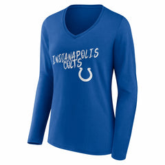 Indianapolis Colts Women's Hustle Long Sleeve V-Neck T-Shirt Royal