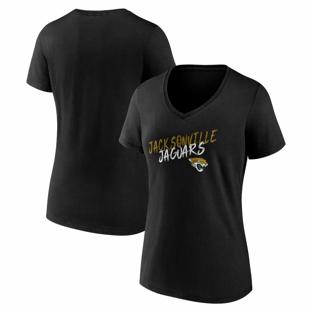 Jacksonville Jaguars Women's Hustle V-Neck T-Shirt Black