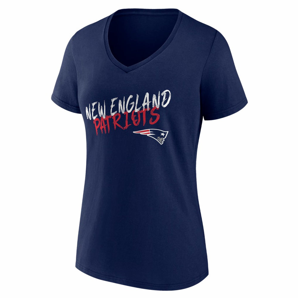 New England Patriots Women's Hustle V-Neck T-Shirt Navy