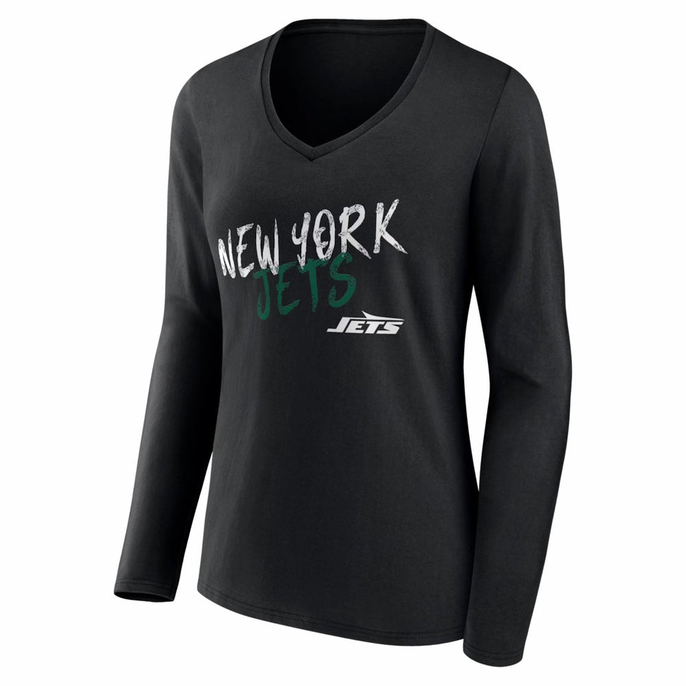 New York Jets Women's Hustle Long Sleeve V-Neck T-Shirt Black
