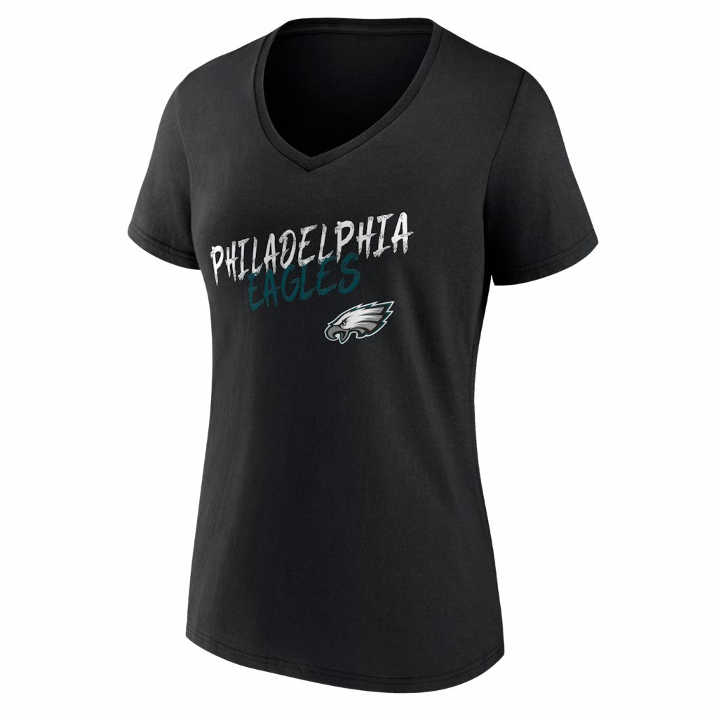 Philadelphia Eagles Women's Hustle V-Neck T-Shirt Black