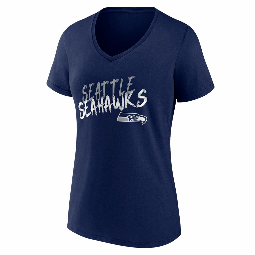 Seattle Seahawks Women's Hustle V-Neck T-Shirt College Navy