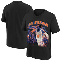 Jalen Brunson New York Knicks Youth City Edition Player T-Shirt Black | Nike US