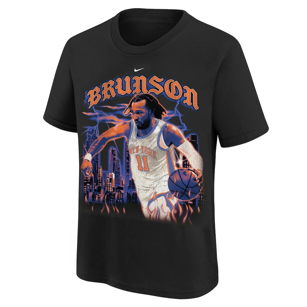 Jalen Brunson New York Knicks Youth City Edition Player T-Shirt Black | Nike US