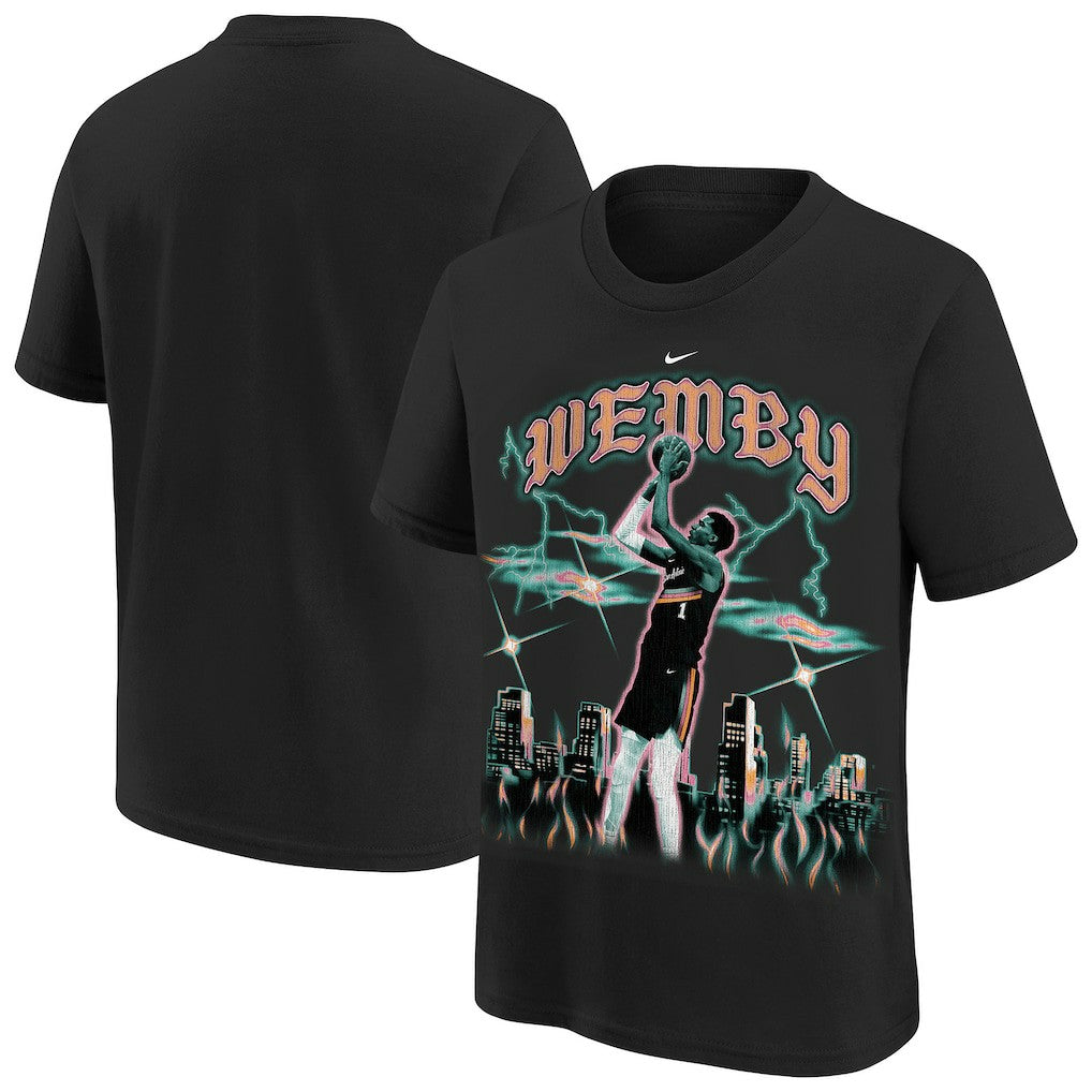 Victor Wembanyama San Antonio Spurs Youth City Edition Player T-Shirt Black | Nike US
