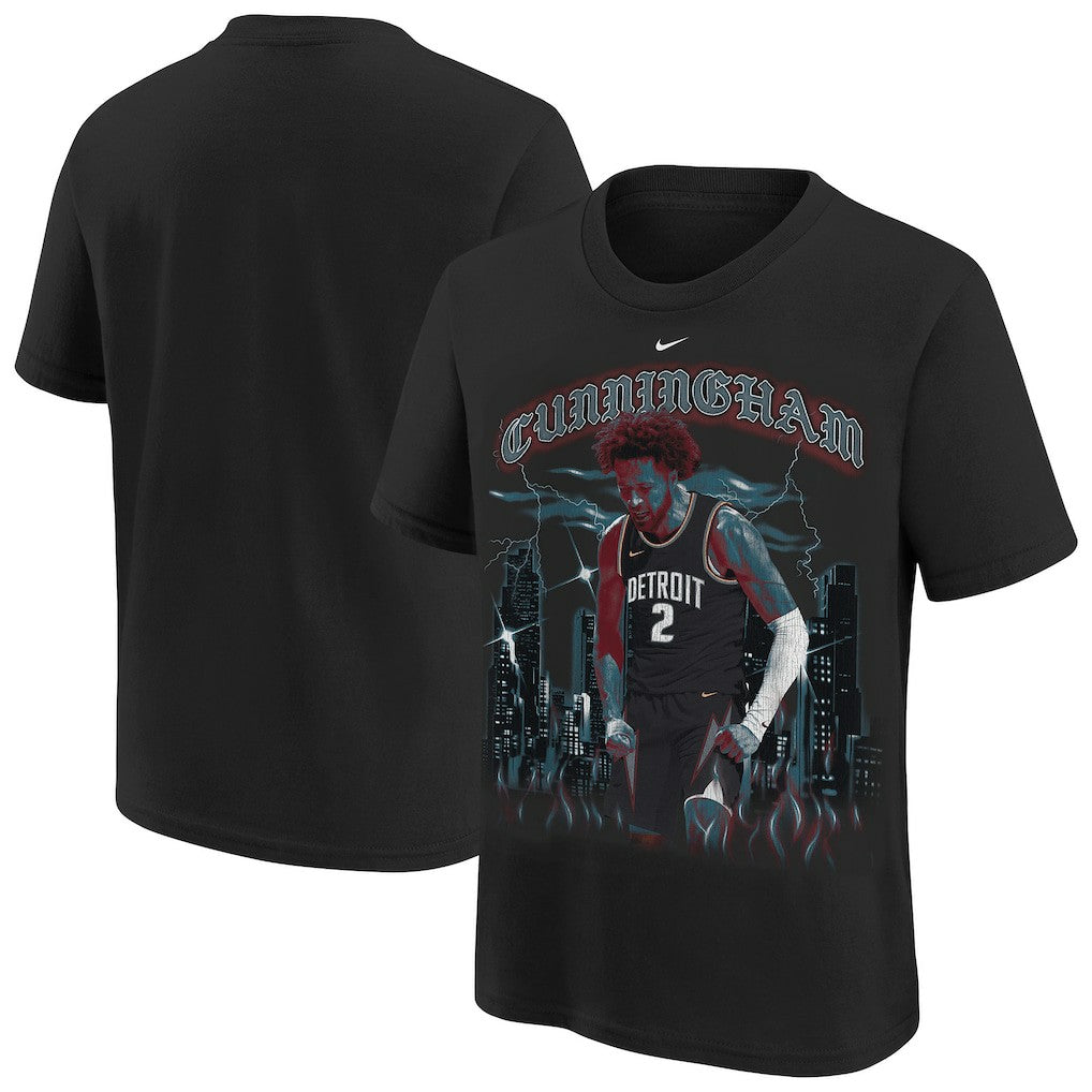 Cade Cunningham Detroit Pistons Youth City Edition Player T-Shirt for sale Black | Nike