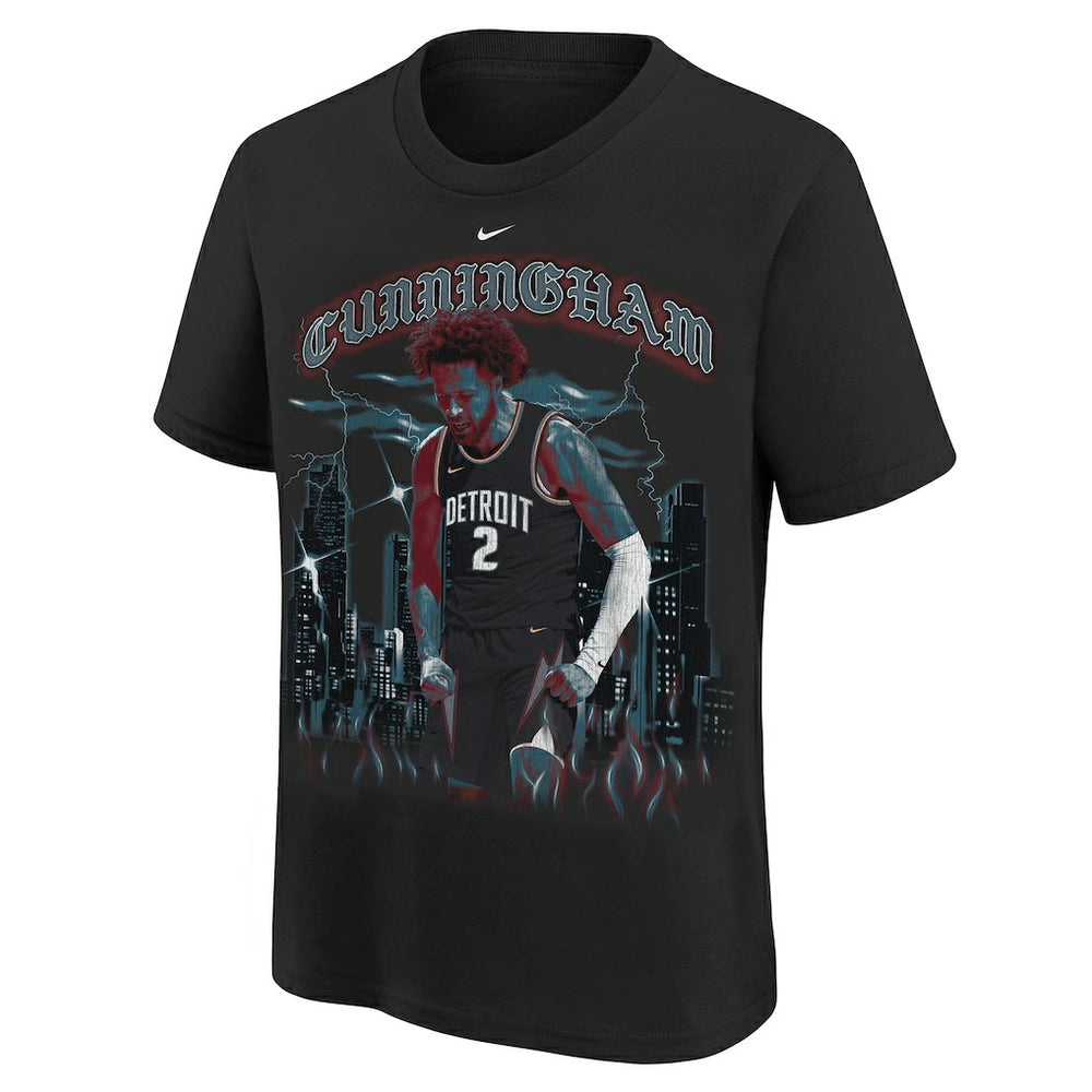 Cade Cunningham Detroit Pistons Youth City Edition Player T-Shirt for sale Black | Nike