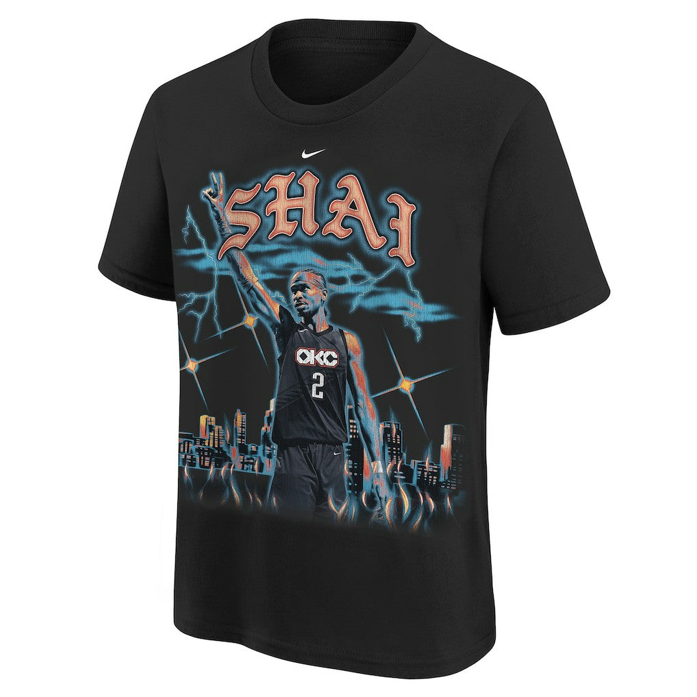 Shai Gilgeous-Alexander Oklahoma City Thunder Youth City Edition Player T-Shirt Black | Nike