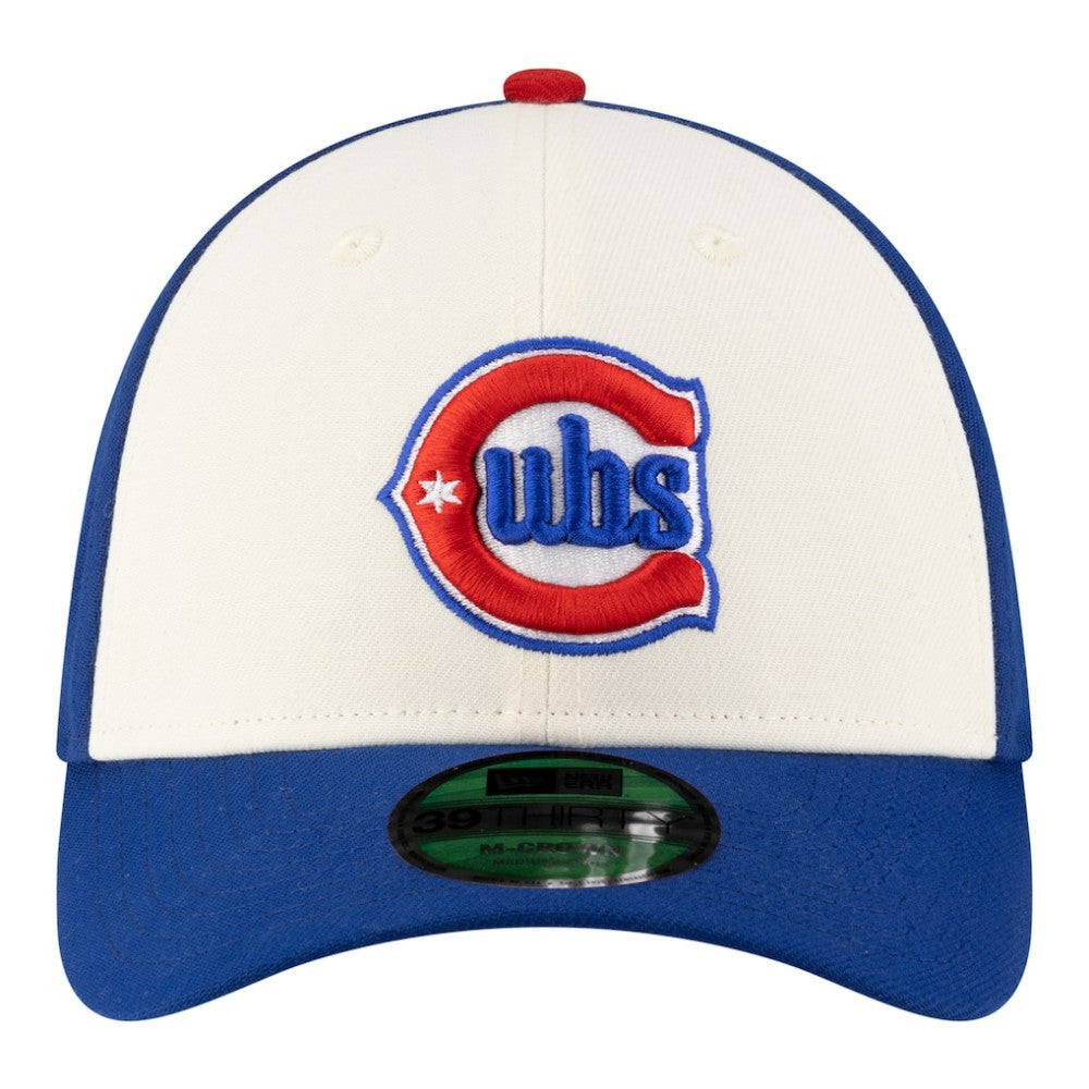 Chicago Cubs New Era Player Replica 39THIRTY M-Crown Flex Hat - White/Royal - New Era Discount