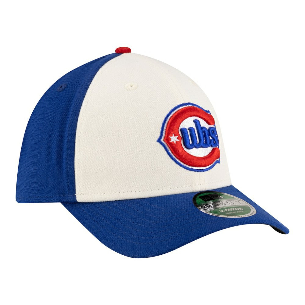 Chicago Cubs New Era Player Replica 39THIRTY M-Crown Flex Hat - White/Royal - New Era Discount