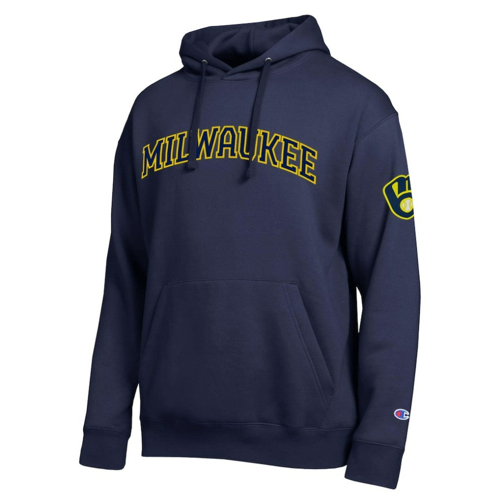 Milwaukee Brewers Champion All Star Wordmark Hoodie - Navy - MLB Online
