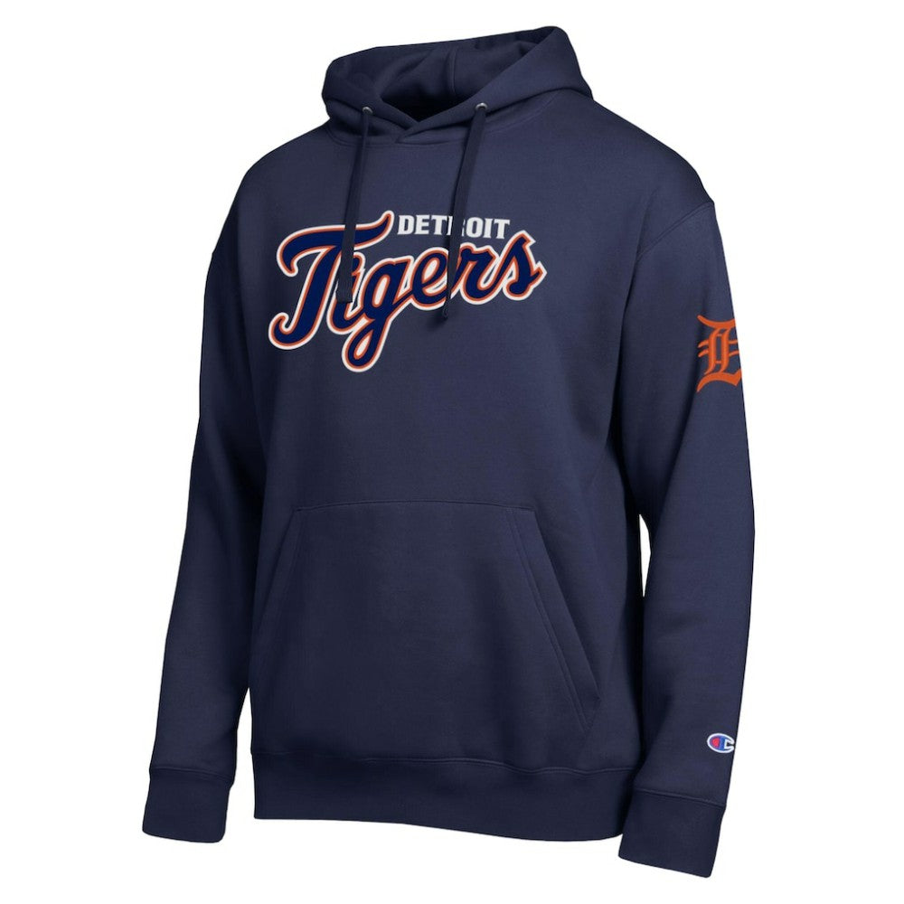 Detroit Tigers Champion All Star Wordmark Hoodie - Navy - MLB Lifestyle