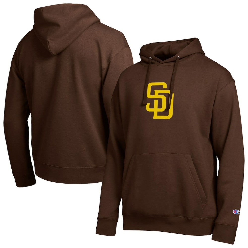 San Diego Padres Champion All Star Embroidered Logo Hoodie - Brown - MLB Discount