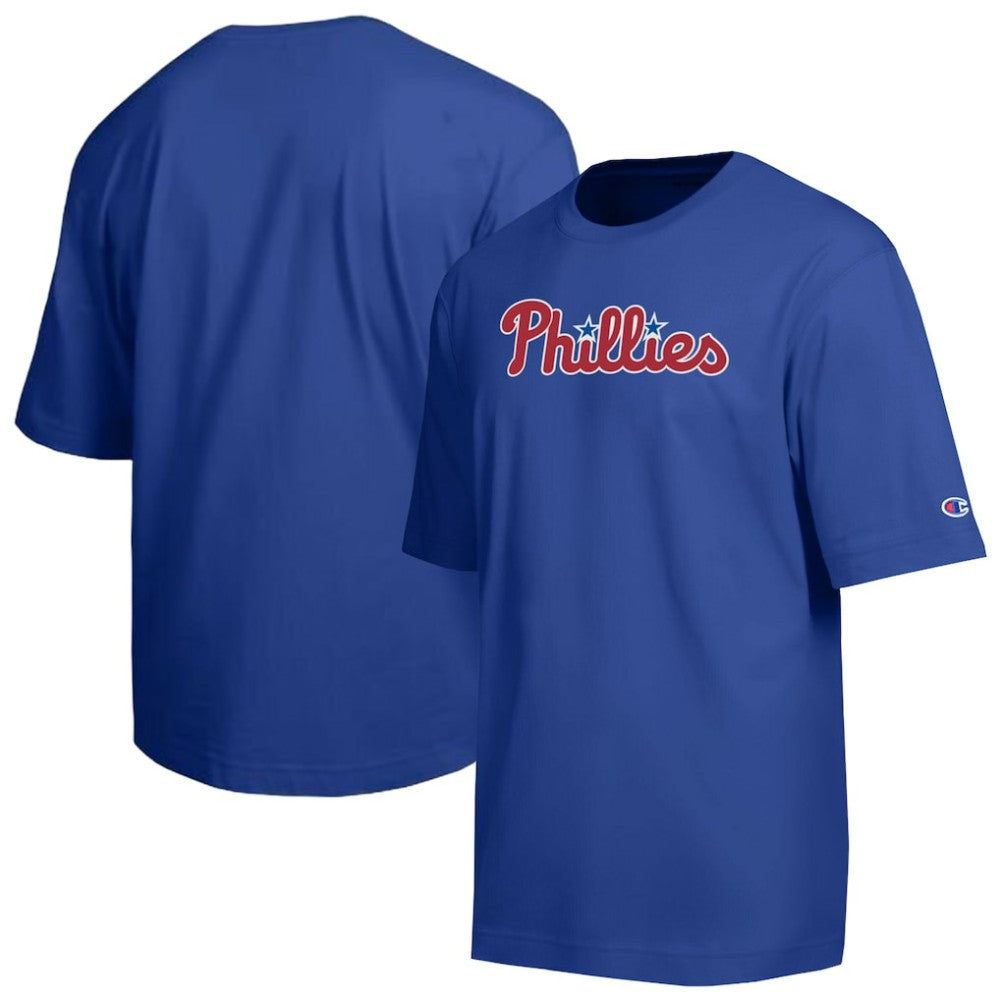 Philadelphia Phillies Champion All Star Chenille Wordmark T-Shirt - Royal - MLB on Sale