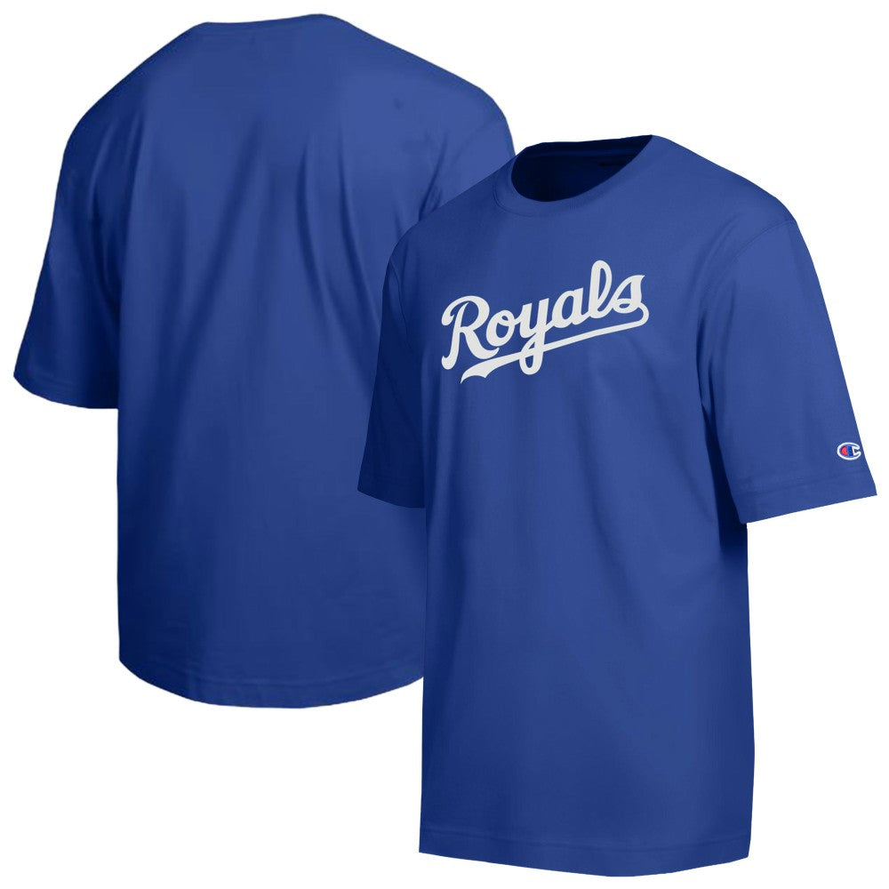 Kansas City Royals Champion All Star Chenille Wordmark T-Shirt - Royal - MLB on Sale