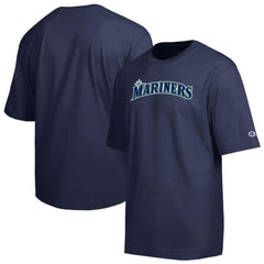 Seattle Mariners Champion All Star Chenille Wordmark T-Shirt - Navy - MLB Discount