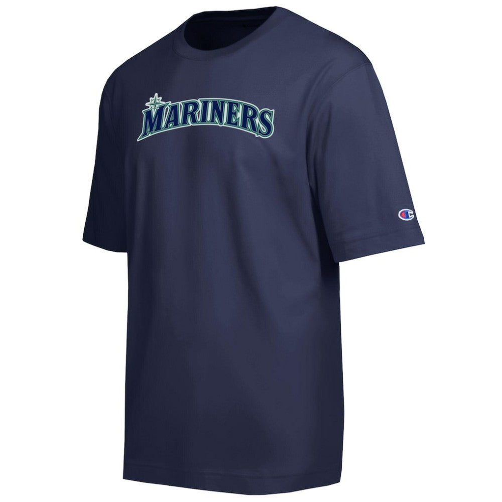 Seattle Mariners Champion All Star Chenille Wordmark T-Shirt - Navy - MLB Discount