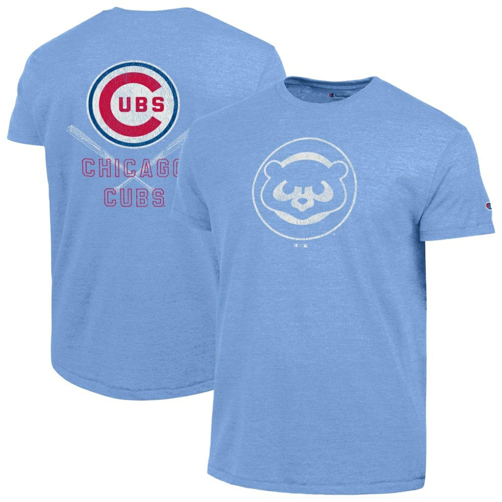 Chicago Cubs Champion Tri-Blend T-Shirt - Light Blue - MLB Lifestyle