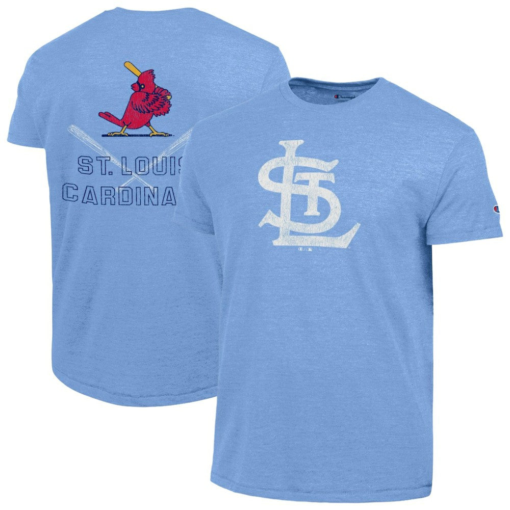 St. Louis Cardinals Champion Tri-Blend T-Shirt - Heather Light Blue - MLB on Sale