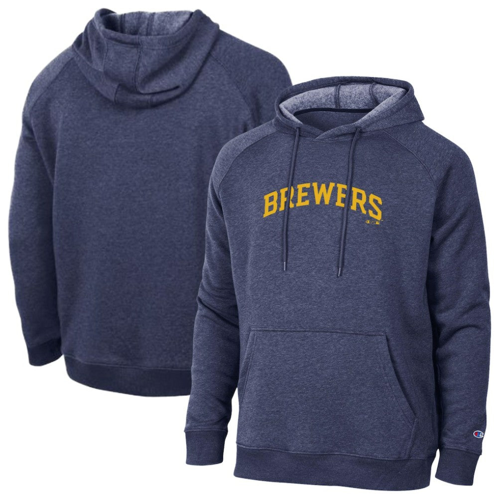 Milwaukee Brewers Champion Triumph Tri-Blend Raglan Hoodie - Navy - MLB Lifestyle