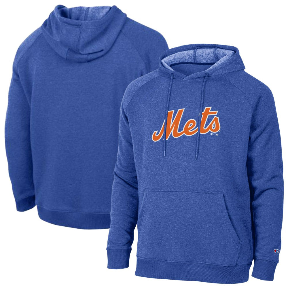 New York Mets Champion Triumph Tri-Blend Raglan Hoodie - Royal - MLB Lifestyle