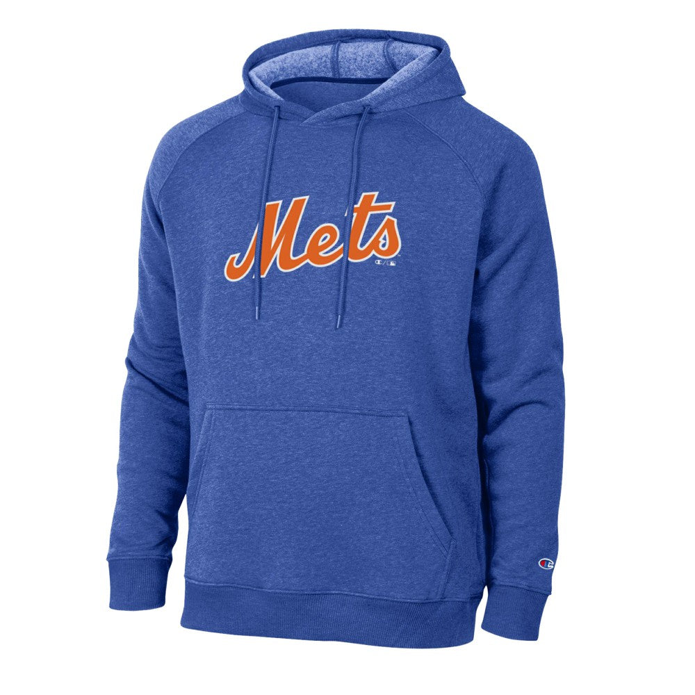 New York Mets Champion Triumph Tri-Blend Raglan Hoodie - Royal - MLB Lifestyle